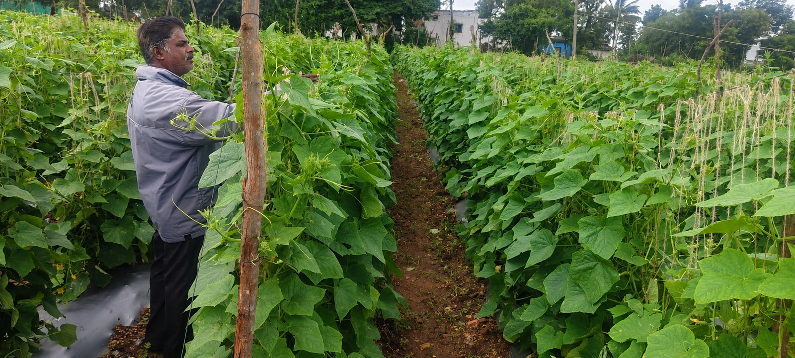 Crop inspection at a Cucu Agro partner farm